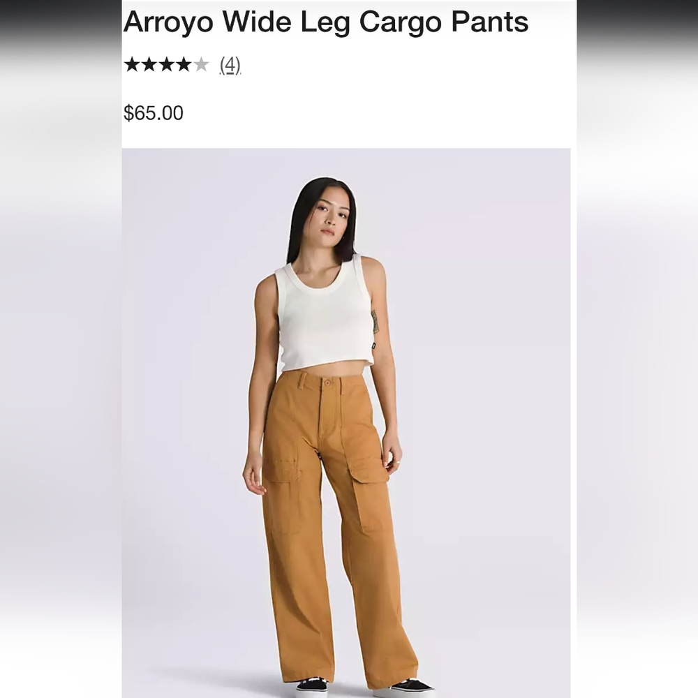 Vans womans arroyo wide legs cargo pants